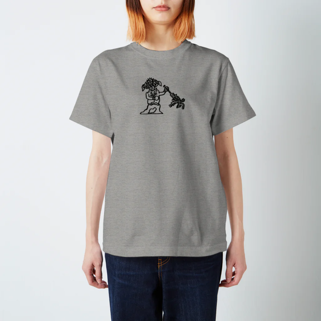 CHI(CHILD ZONE) の戦争反対 ミックスグレー 티셔츠