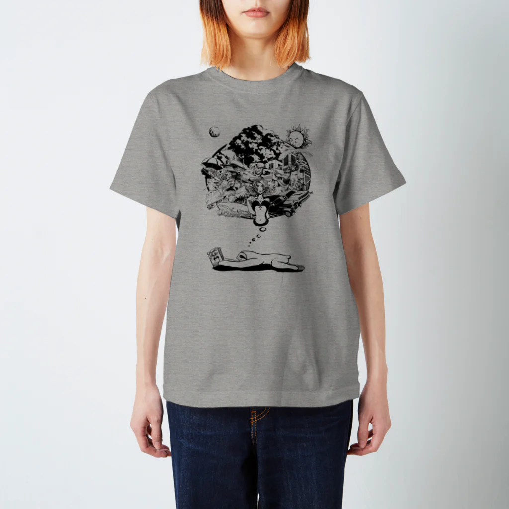 Poooompadoooourのなまけものの夢　モノクロ Regular Fit T-Shirt