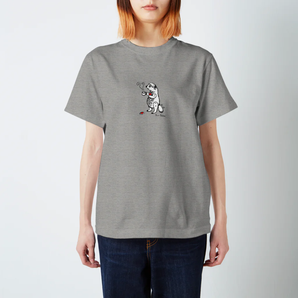 馴鹿 Jun-Rokuの寝支度のアナグマ スタンダードTシャツ