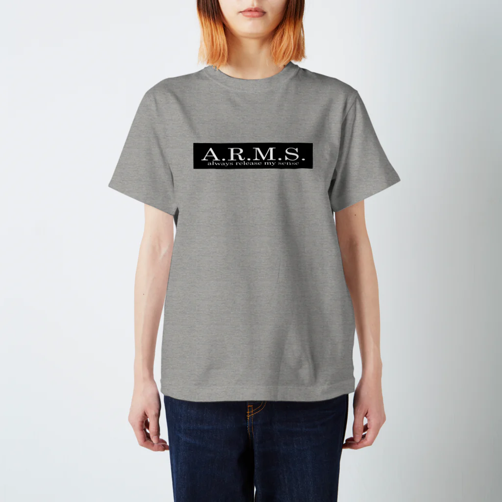 A.R.M.S.のボックスロゴTEE グレー スタンダードTシャツ
