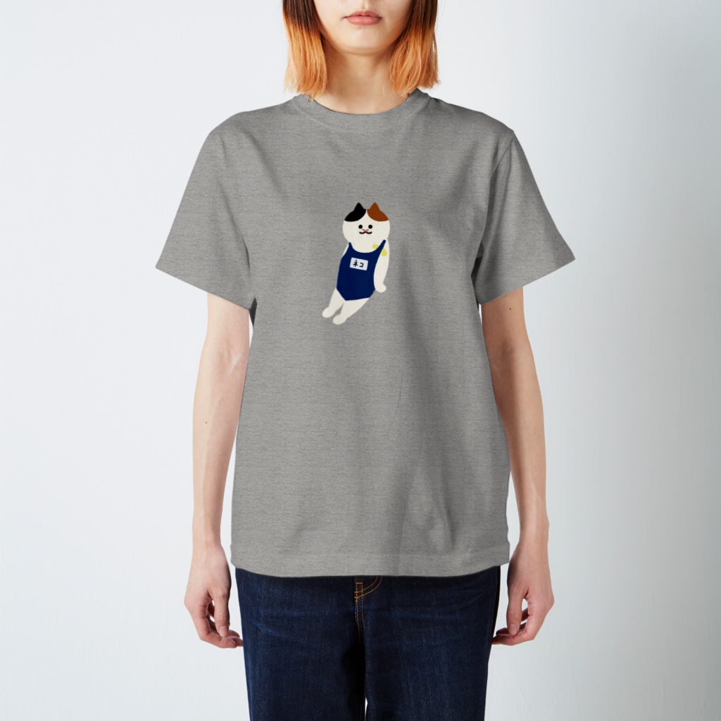 SUIMINグッズのお店の【中】スクール水着のねこ Regular Fit T-Shirt
