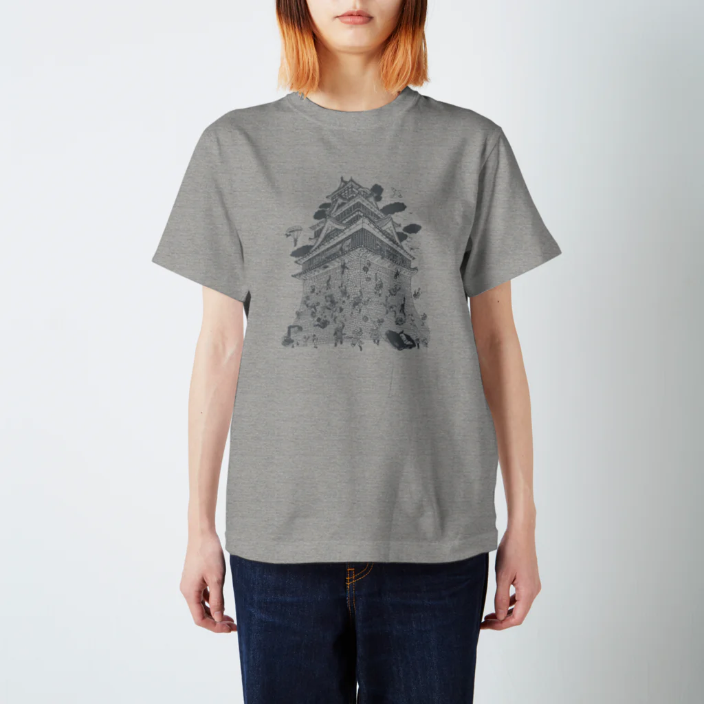 OW STOREの熊本城武者返し　イラストカラー：グレー スタンダードTシャツ