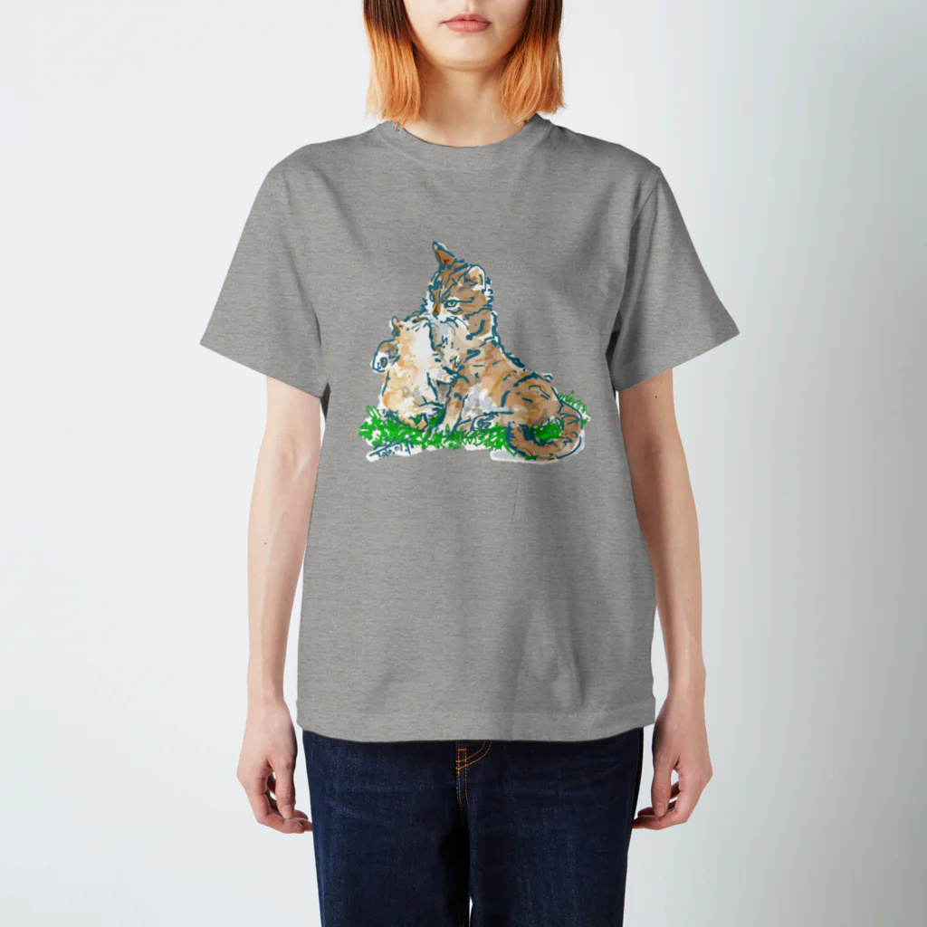 Atelir SOLEILの猫ちゃん 親子 スタンダードTシャツ