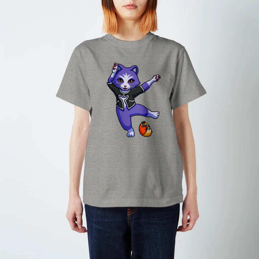 雪猫カゥルの雑貨店のカゥルとコロユキ、KCズのポーズ スタンダードTシャツ