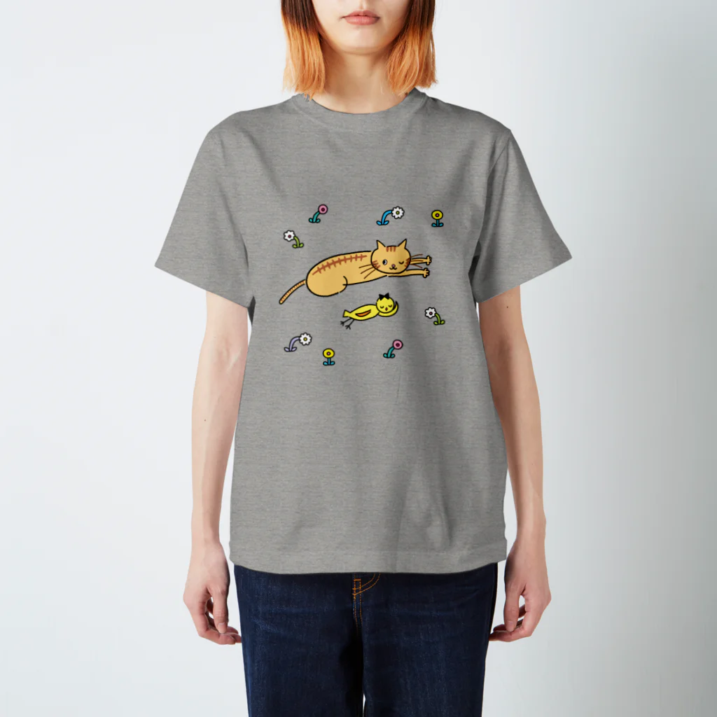 Futakawa Mayuのグッズショップのねこ とり おひるね Regular Fit T-Shirt