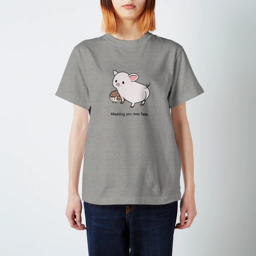 Hanamiのぶたとハリネズミ Regular Fit T-Shirt