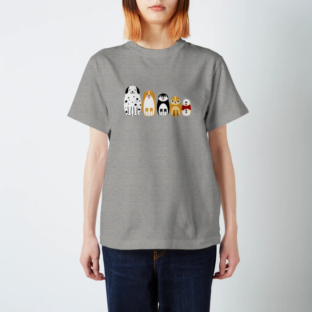 Mrs.Bean/ミセスビーンのマトリョーシカ 犬＆骨(おやつ) Regular Fit T-Shirt