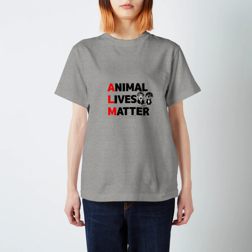 HGA48 動物愛護チャリティーグッズのAnimal Lives Matter "Suu & Cheyenne" Regular Fit T-Shirt