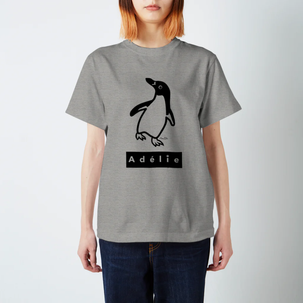 みみはんこ/消しゴムはんこのAdélie Penguin (+logo B) Regular Fit T-Shirt