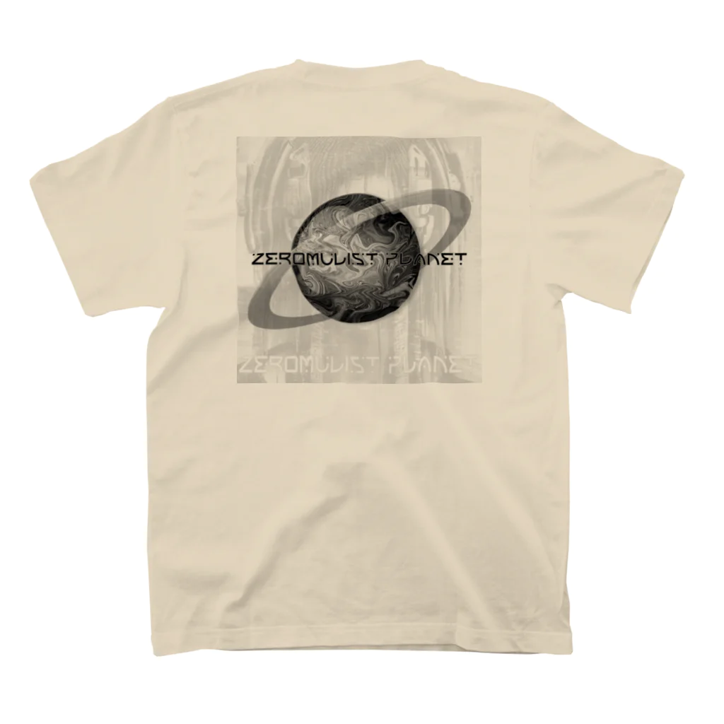 Aimurist のZeromulist planet IAM モノクロ スタンダードTシャツの裏面