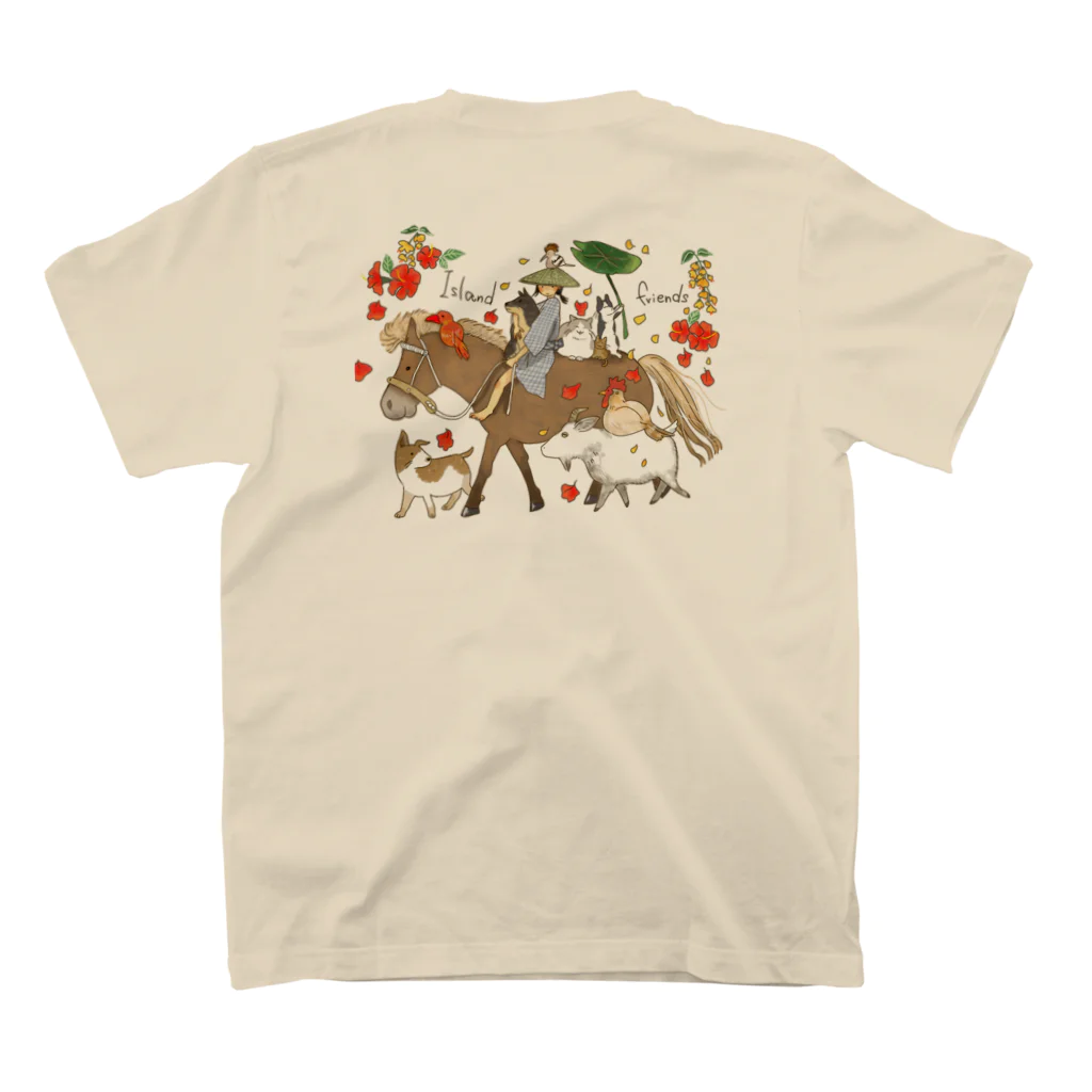 poniponiの私の与那国馬の友達(花あり) スタンダードTシャツの裏面