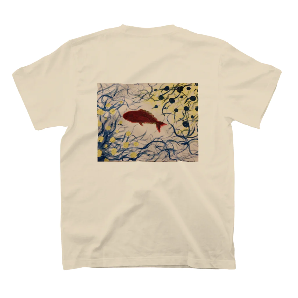 やどんのおみせやさんの明日味噌煮になる魚 スタンダードTシャツの裏面