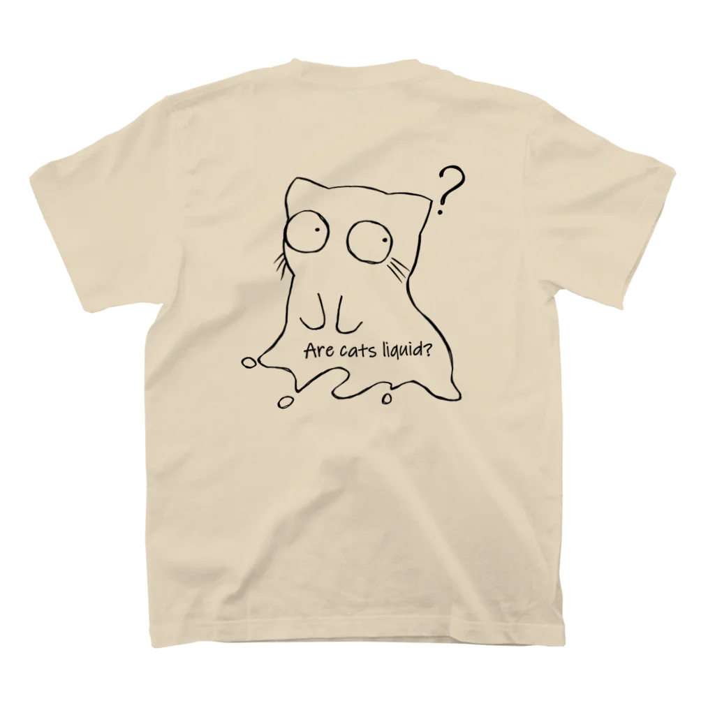 B6_6bitのLiquid Cat(黒) スタンダードTシャツの裏面