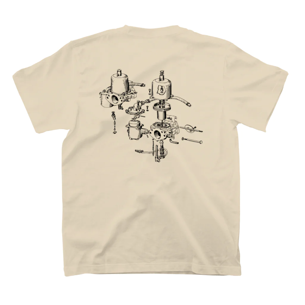 Car Club NOCTILUCAのSU Carburator スタンダードTシャツの裏面