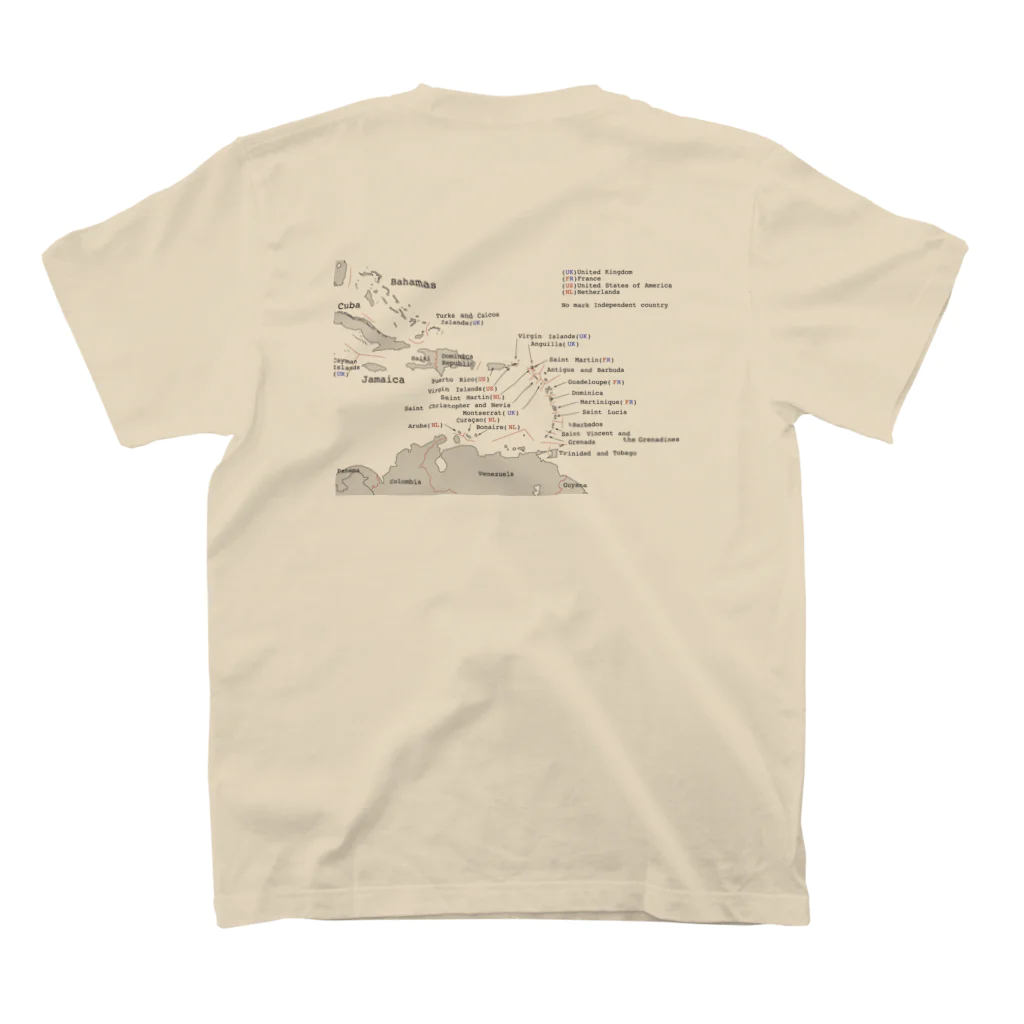 solid6629のカリブMAP Tシャツ Regular Fit T-Shirtの裏面