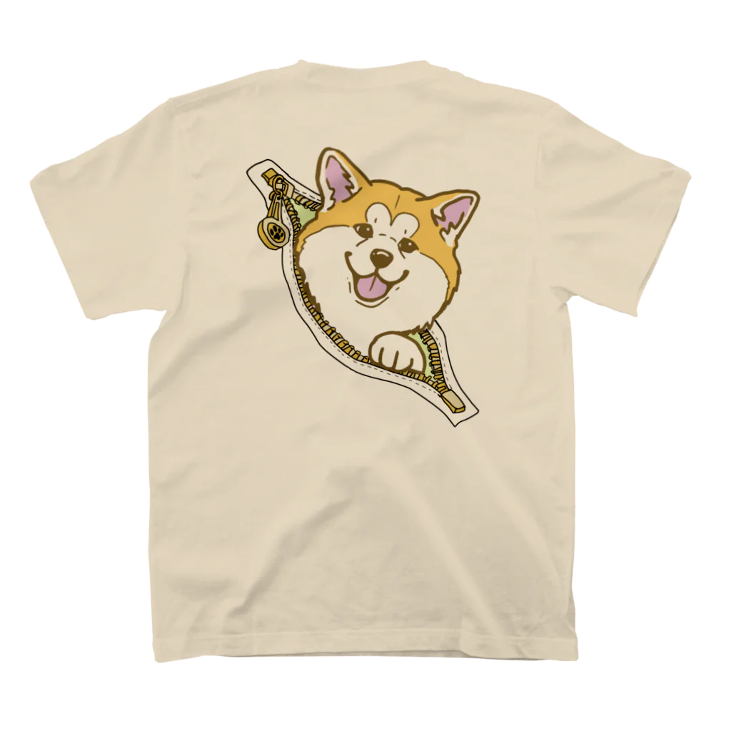 春風工房のチャックから秋田犬 スタンダードTシャツの裏面