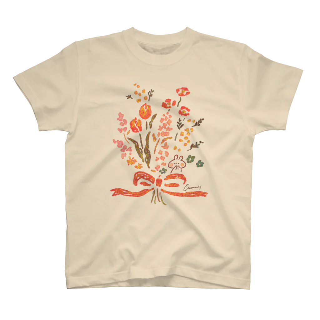 ＊momochy shop＊の花束とうさぎ スタンダードTシャツ