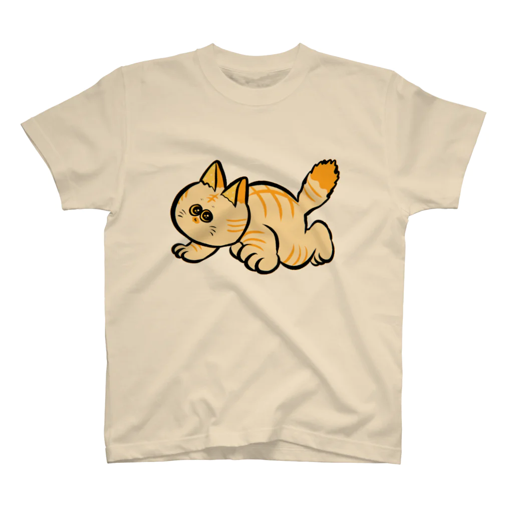 愉快レトロ雑貨屋★39太郎のしっぽボボボ猫のトラ スタンダードTシャツ