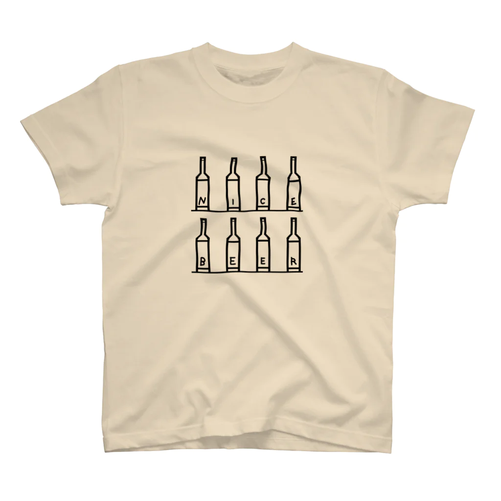 エキゾチックなビール瓶のNICE BEER! スタンダードTシャツ