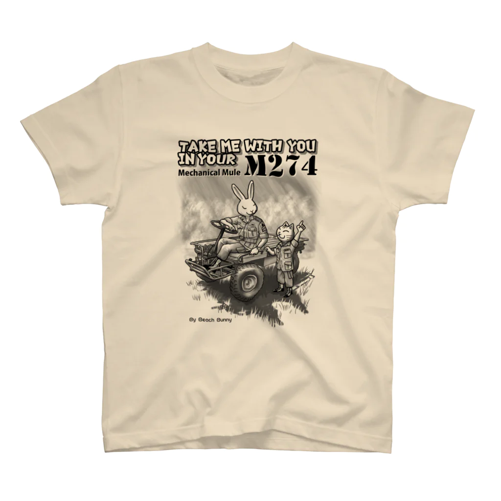 BeachBunnyのうさぎとねこ　US M274に乗せて！ スタンダードTシャツ