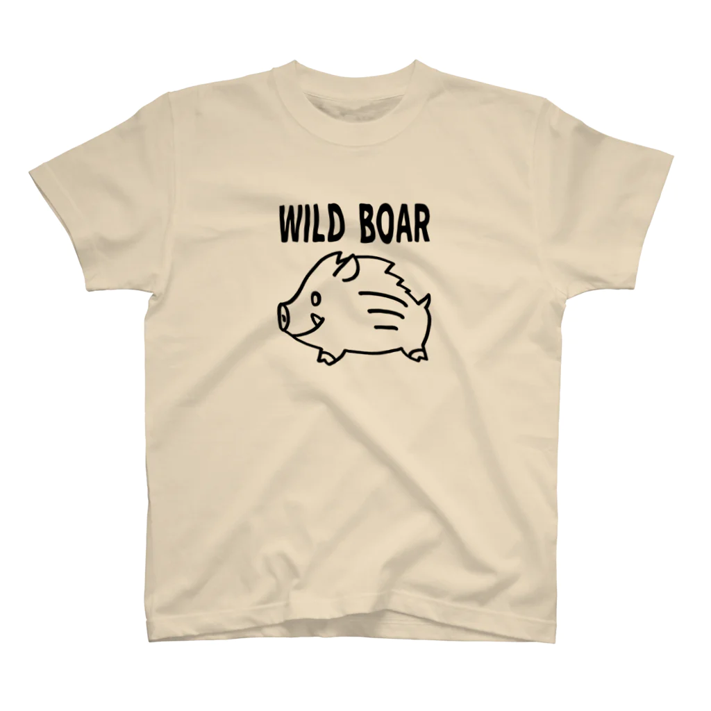 イノシシライフ INOsisiLIFEの「WILD BOAR」(黒線) スタンダードTシャツ