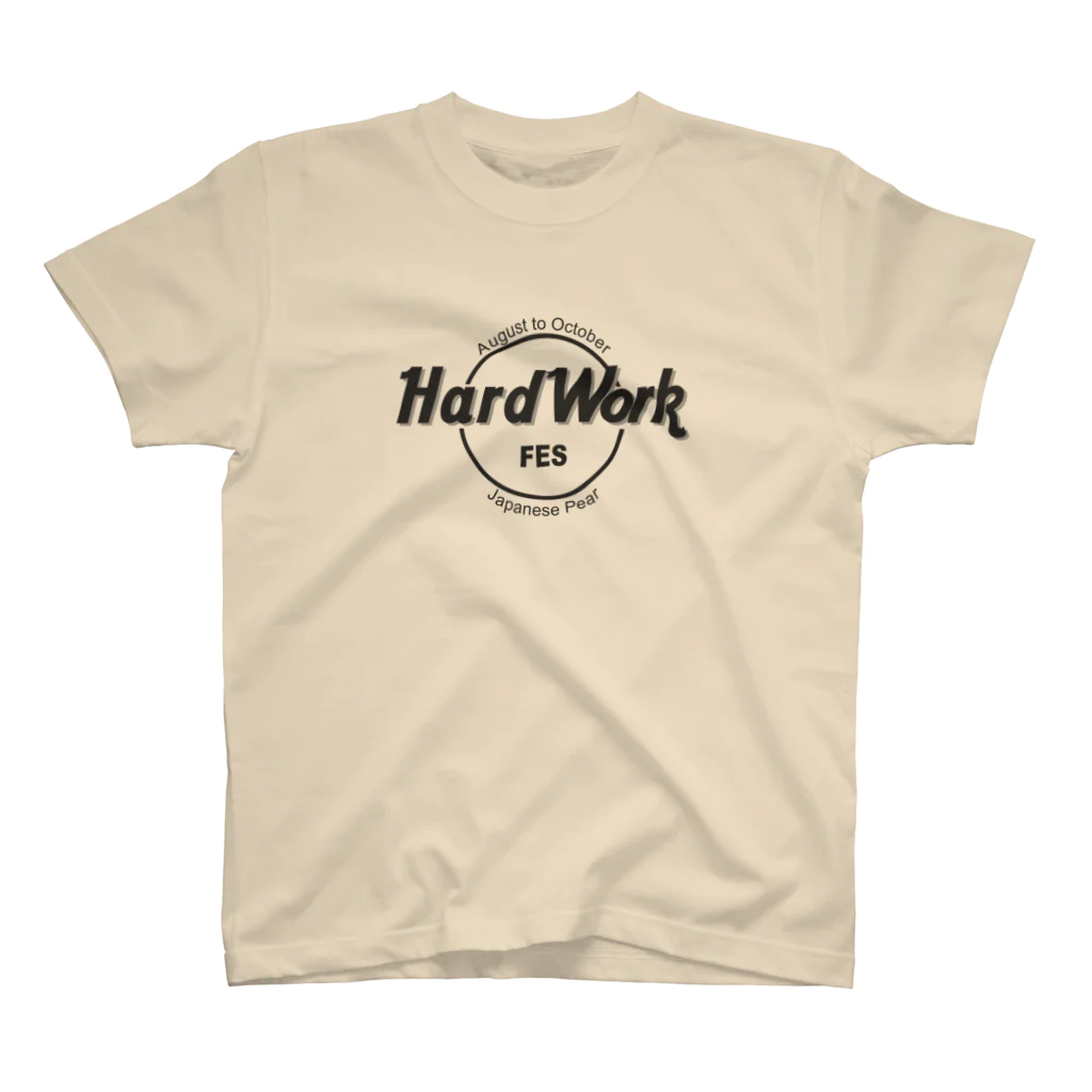 DESIGN 7483のHARD WORK FES Black Regular Fit T-Shirt