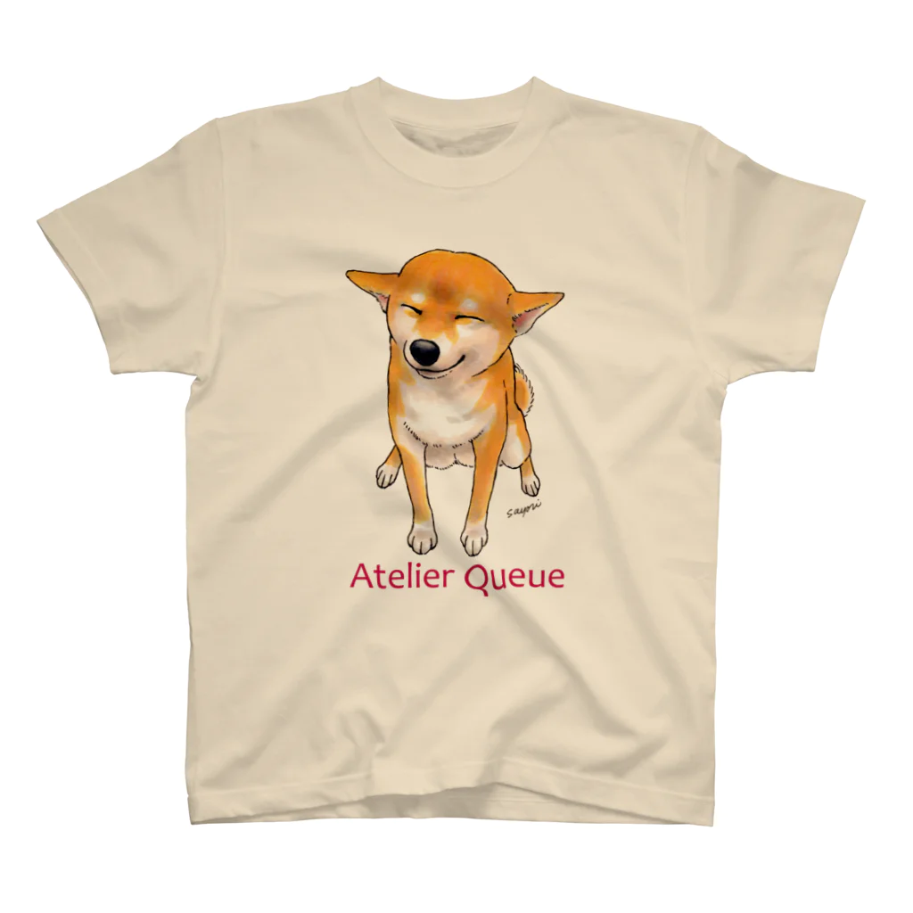 Atelier-Queueの笑う柴犬 スタンダードTシャツ