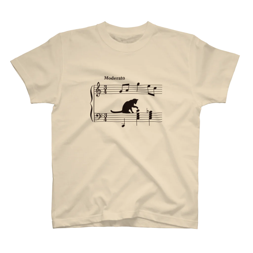 SHOP KazzBのネコ、音符にイタズラver.2 (TS) スタンダードTシャツ
