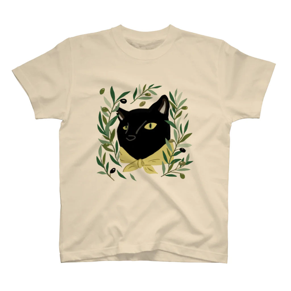 kikkutontonのオリーブ畑の黒猫ちゃん Regular Fit T-Shirt