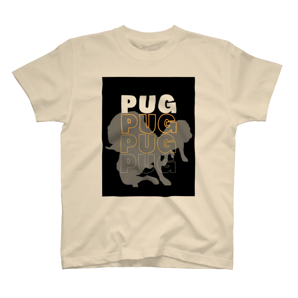 INULAVITAのPug silhouette スタンダードTシャツ