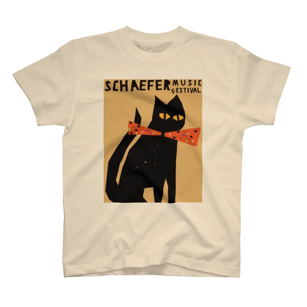 YS VINTAGE WORKSのアメリカ・ニューヨーク SCHAEFER MUSIC FESTIVAL 蝶タイ猫 1974年 Regular Fit T-Shirt