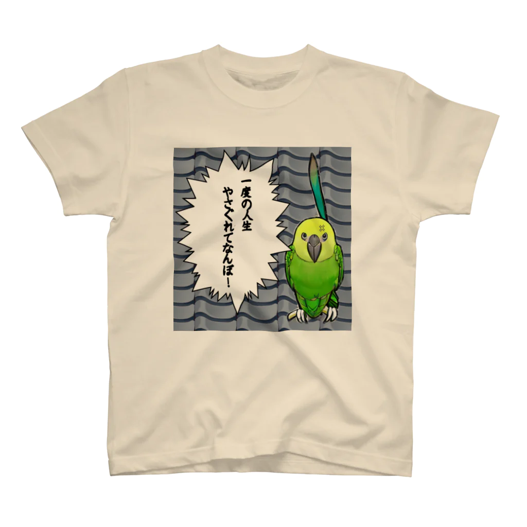 なっつ ふぁくとりーのやさぐれインコ ピスケTシャツ スタンダードTシャツ