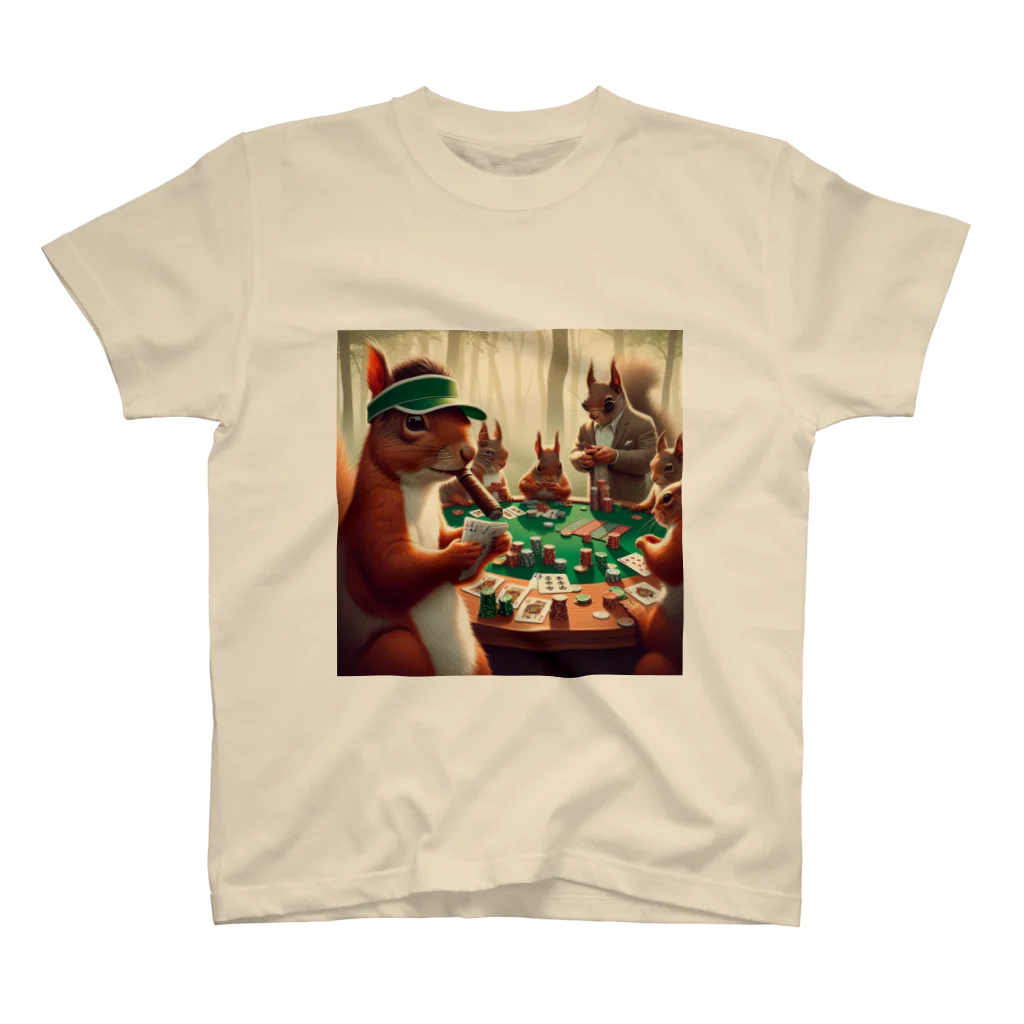 ぴーすけ🃏【ポーカーグッズ】のリスのポーカー倶楽部 티셔츠