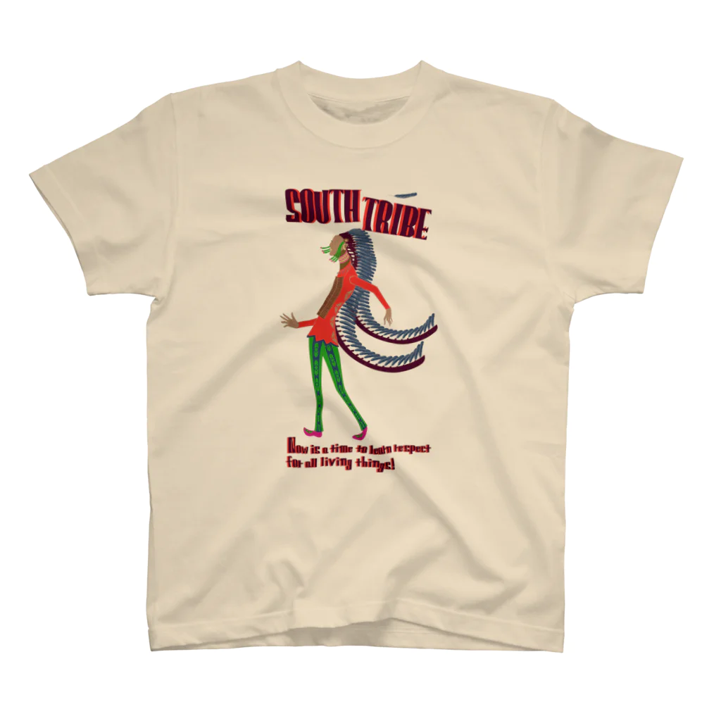 KIKUUUDESIGNのsouth tribe-orange Regular Fit T-Shirt