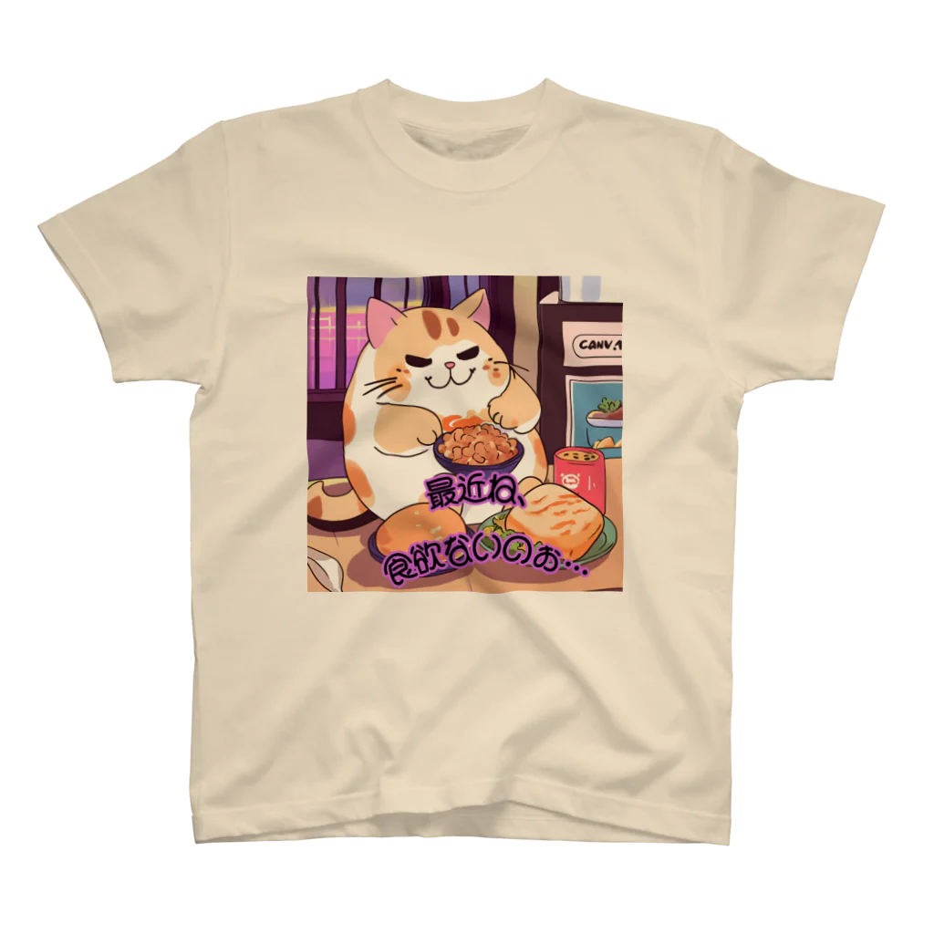 癒しの部屋🐾໒꒱のぽっちゃりニャンコ🐈🐾 スタンダードTシャツ