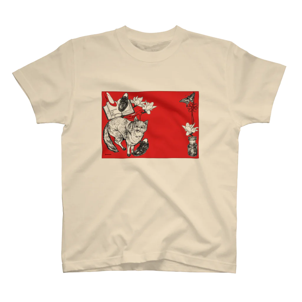 made blueのRetoro Japanese red Fox stationery Regular Fit T-Shirt