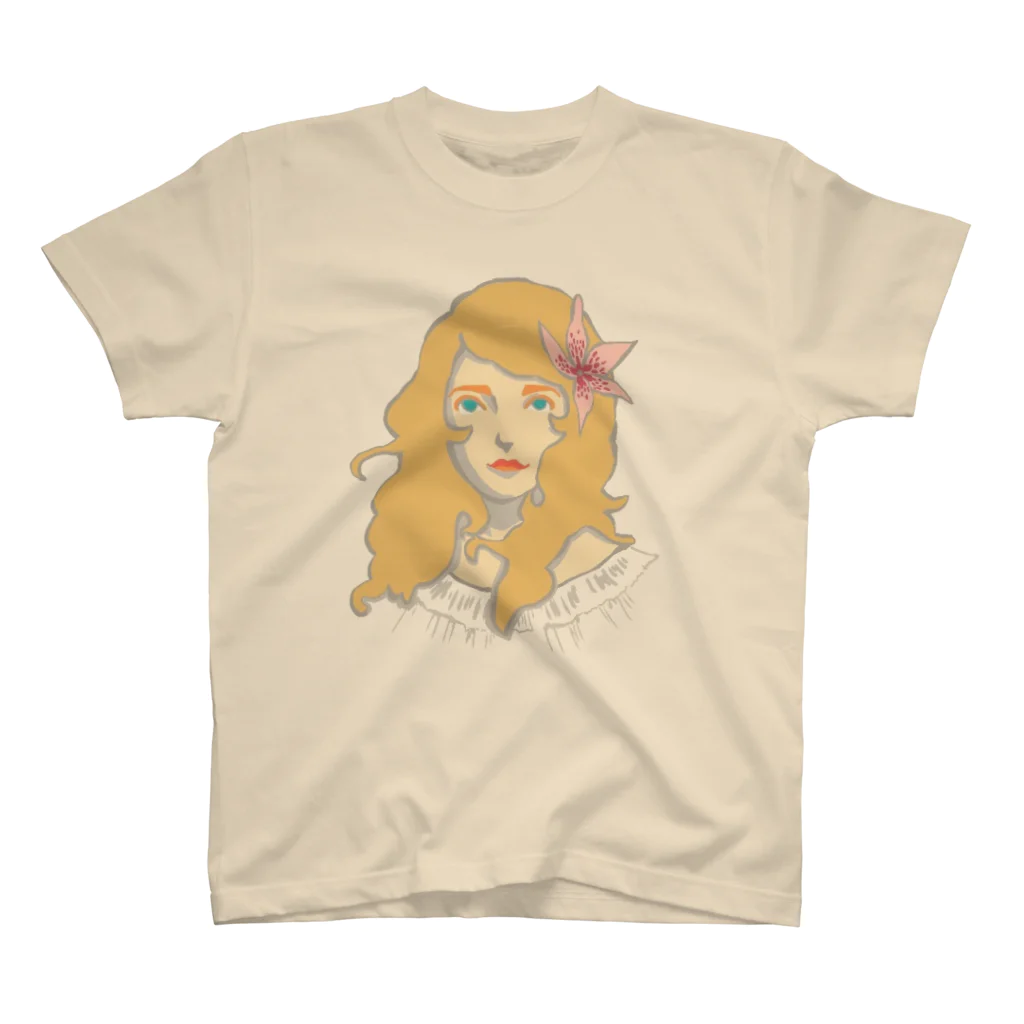 say の おみせの風の中の女の子 スタンダードTシャツ