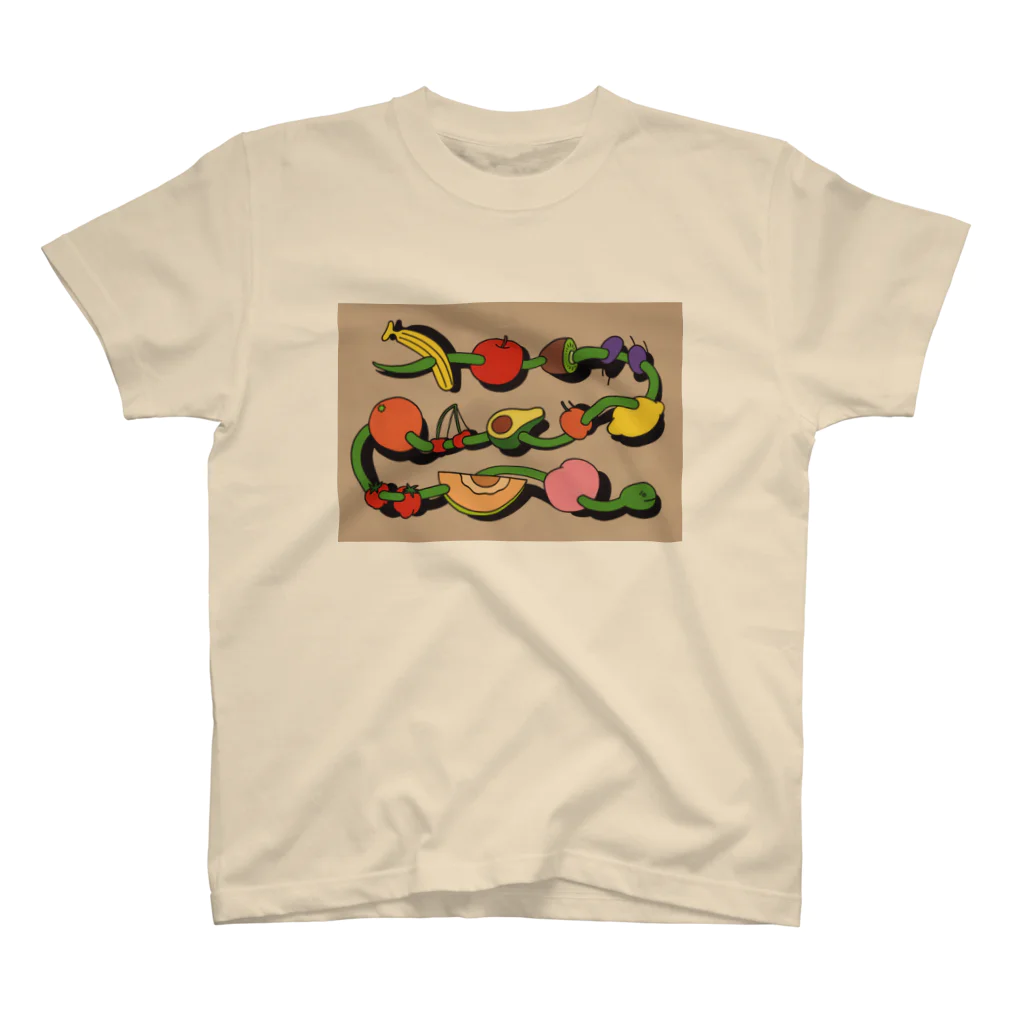 unpisのA SNAKE AND FRUITS スタンダードTシャツ