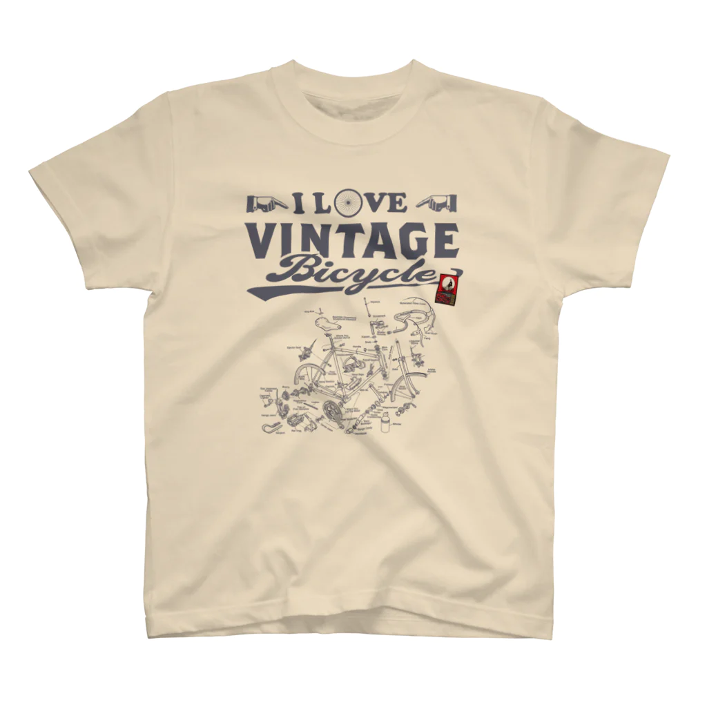 レトロサイクルのI LOVE VINTAGE BICYCLE-ROADBIKE スタンダードTシャツ