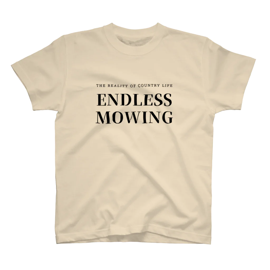 THE REALITY OF COUNTRY LIFEのENDLESS MOWING / BKTXT / バックプリント有 スタンダードTシャツ