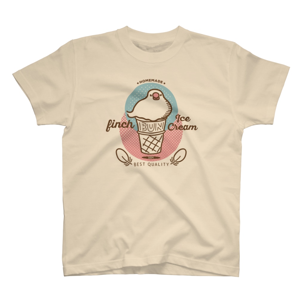もしもしこちら文鳥のFINCH ICECREAM Regular Fit T-Shirt