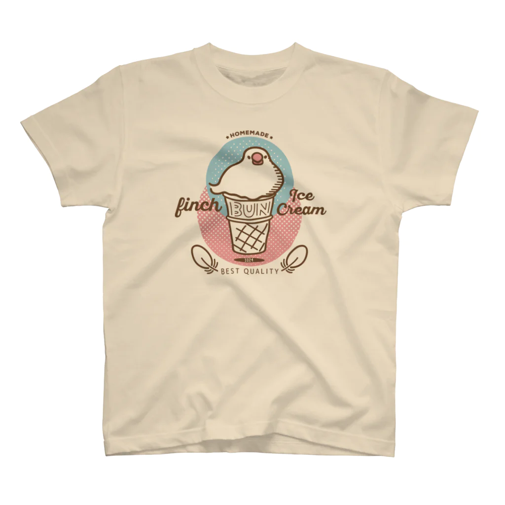 もしもしこちら文鳥のFINCH ICECREAM Regular Fit T-Shirt