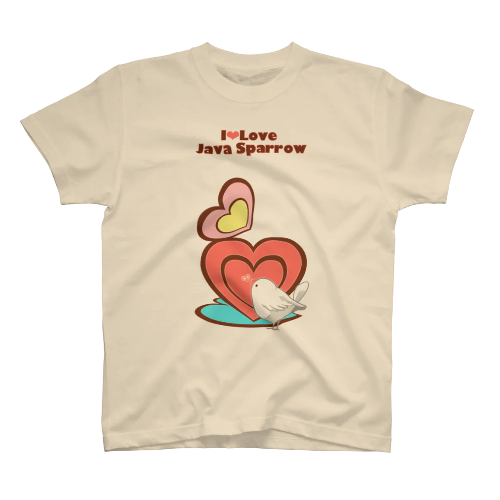 ゆ(　˙-˙　)ゆのI♡Love白文鳥 スタンダードTシャツ