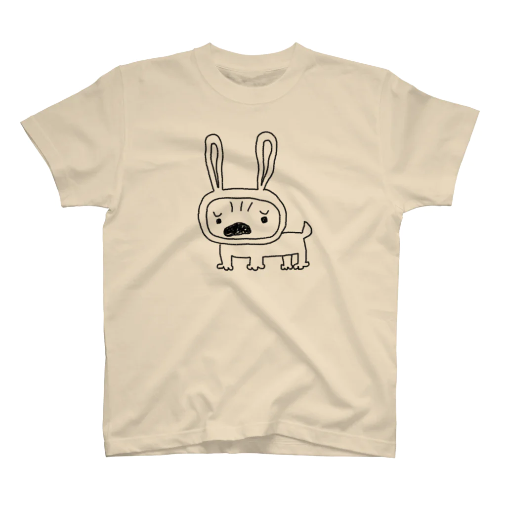 おかおか子のうさちゃんパグ スタンダードTシャツ