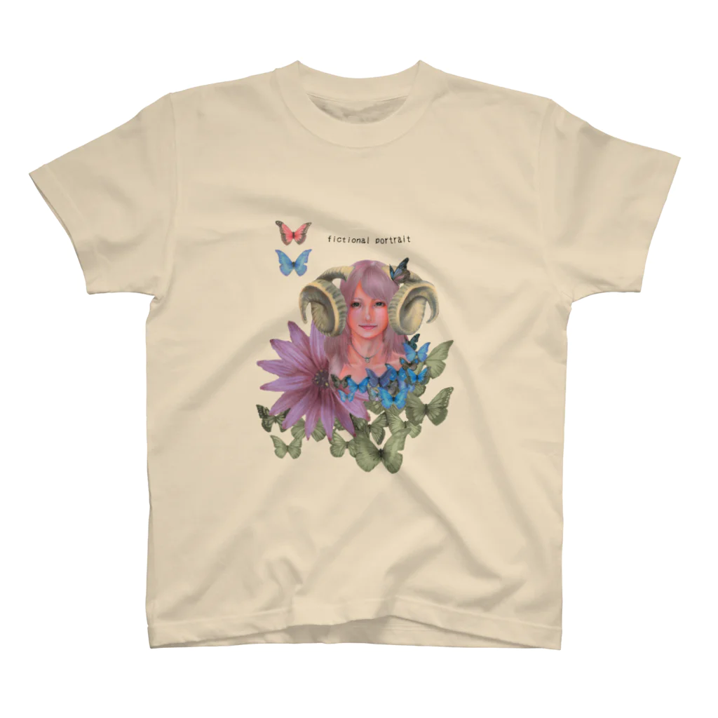 猫乃店のBlue butterfly collage Regular Fit T-Shirt