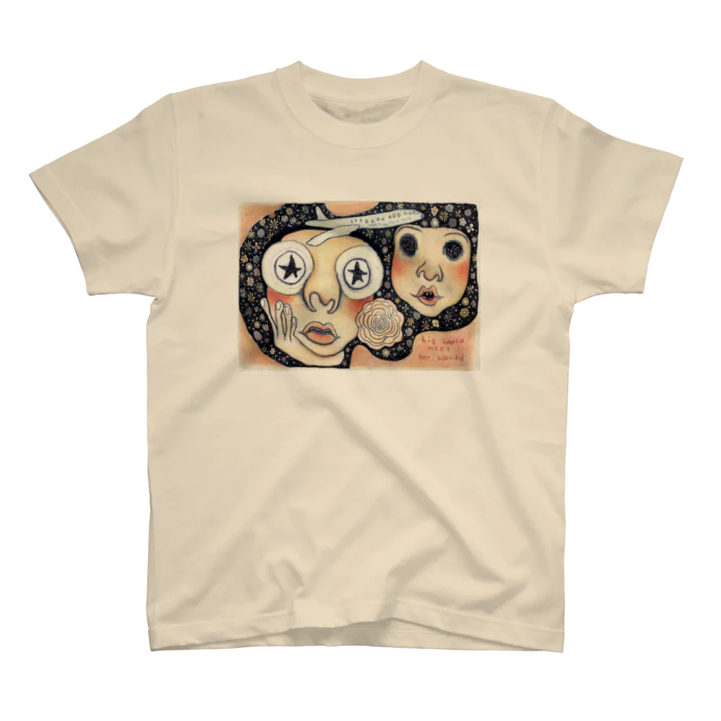 おちだいすけのHis world meet her world. スタンダードTシャツ