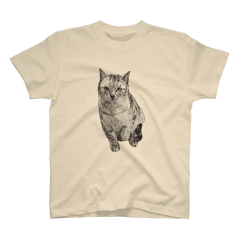 ちばっちょ【ち畳工房&猫ねこパラダイス】のトラ猫シマちゃん スタンダードTシャツ