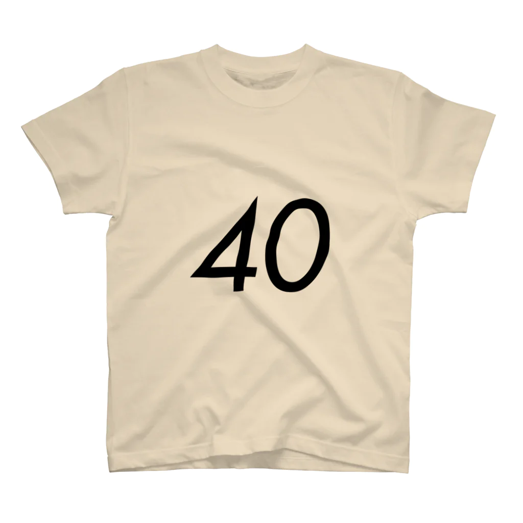 ふしめTシャツの40歳のふしめ (Black) スタンダードTシャツ