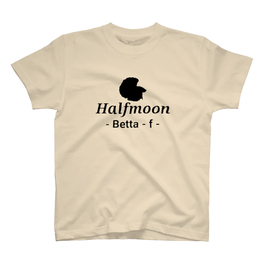 ☆ららくらら☆のHalfmoon Betta⑤Black スタンダードTシャツ