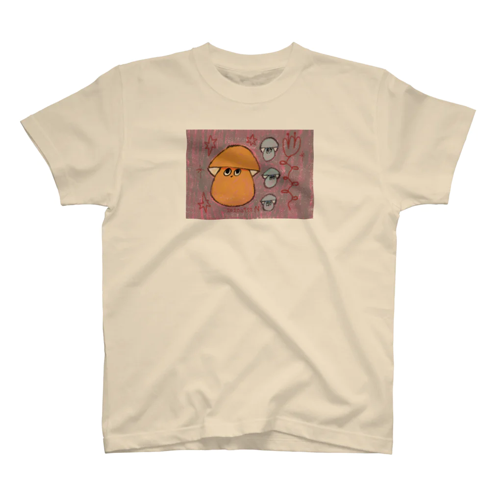 OKOME byNatsumiのクレヨンぽいキノコ絵 Regular Fit T-Shirt